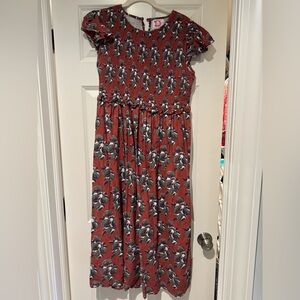 Floral Kids Dress in Red and Blue